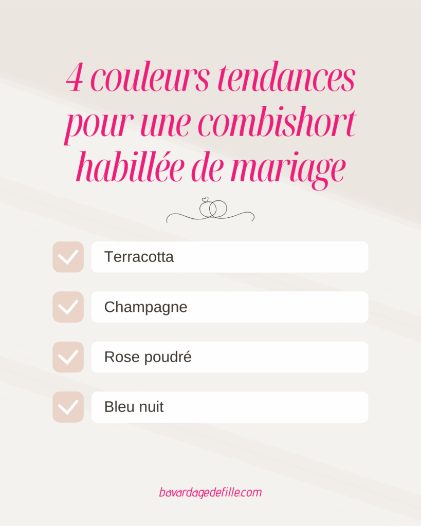 couleur combishort habillee mariage