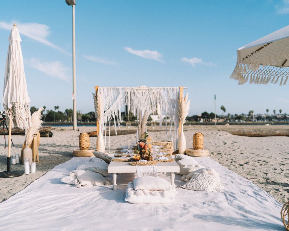 Mariage bohème sur la plage